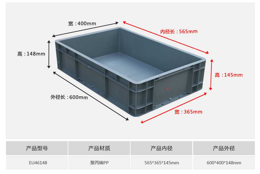 軒盛塑業(yè)EU46148塑料物流箱