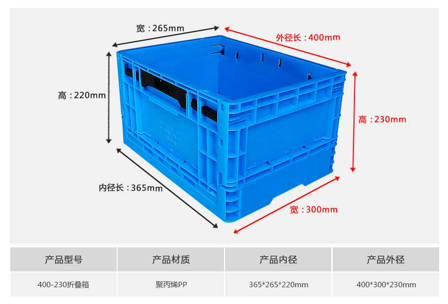 軒盛塑業(yè)400-230塑料折疊周轉(zhuǎn)箱